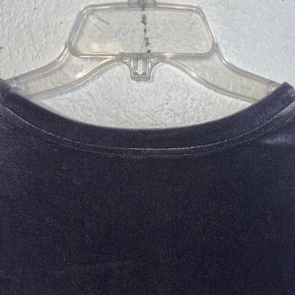 Old Navy Top Women's Velvet Ruffle Sleeve XL Coal Smoke - Picture 10 of 11